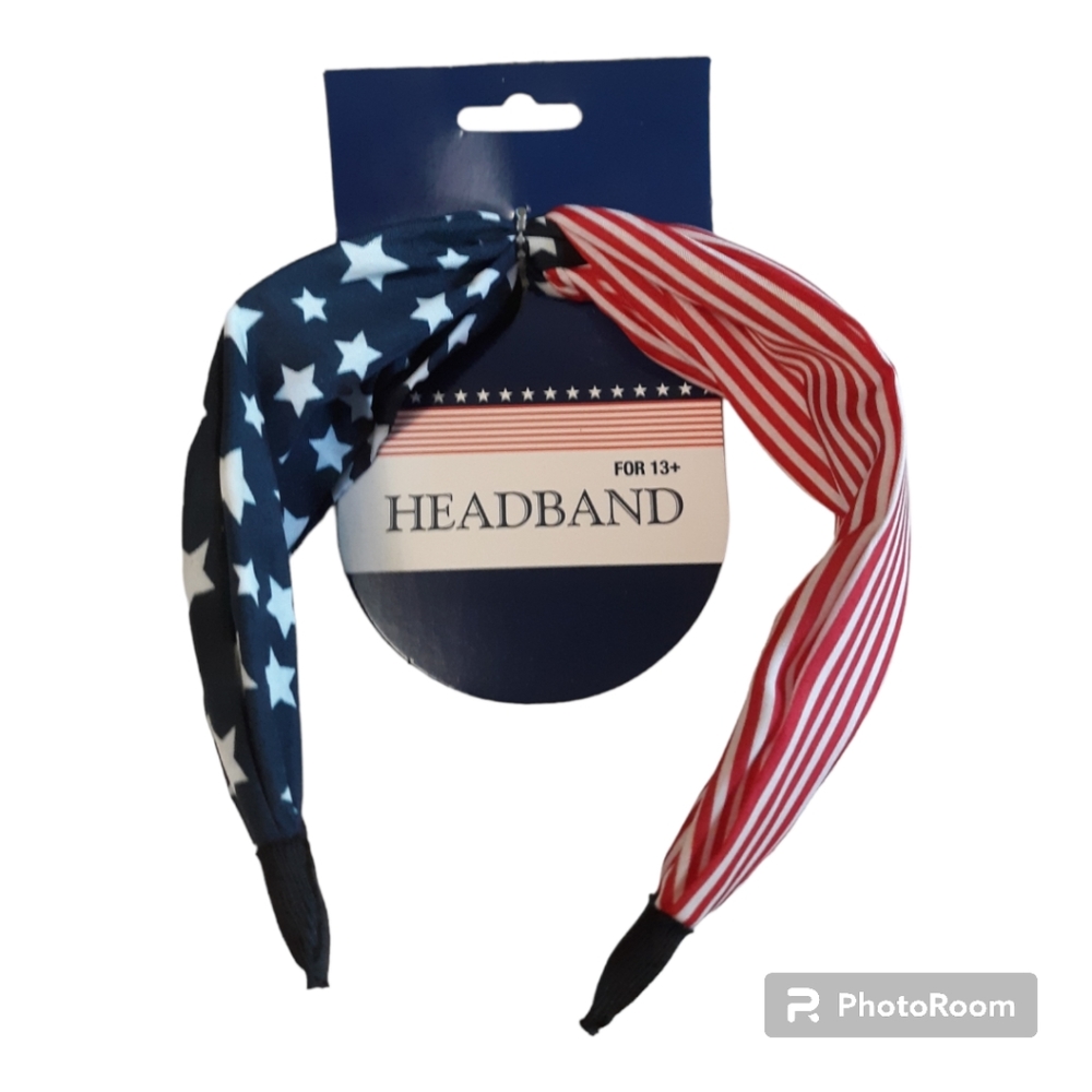 NWT Americana headband american flag hair accessory